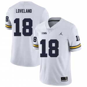 Michigan Wolverines #18 Colston Loveland Men White College Football Jersey 412283-390