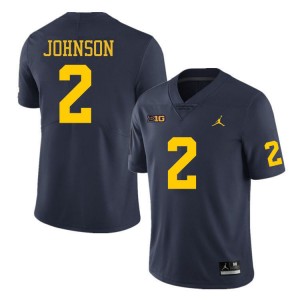 Michigan Wolverines #2 Will Johnson Men Navy College Football Jersey 659655-698