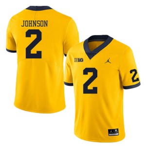 Michigan Wolverines #2 Will Johnson Men Yellow College Football Jersey 957804-245