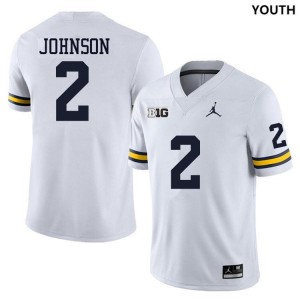 Michigan Wolverines #2 Will Johnson Youth White College Football Jersey 103694-367